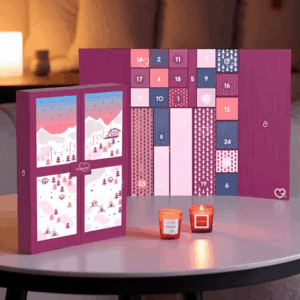 Calendrier de l’Avent Ava & May 2025 en édition limitée avec 24 surprises parfumées, mini-diffuseurs et bâtons de parfum décoratifs.
