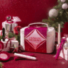 Calendrier de l’Avent Catrice 2025 présenté sous forme de trousse maquillage avec 24 produits beauté, maquillage et accessoires : vernis, rouge à lèvres, mascara...
