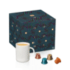 coffret rose et or et bleu-vert edition Thandiwe Muriu Calendrier de l'Avent Nespresso 2025 contenant 24 capsules café original et vertuo idéal amateur cafés