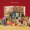 contenu complet du Calendrier de l'Avent Degusta Box avec 24 produits gourmands sucré et salé (boisson; chips; riz..)