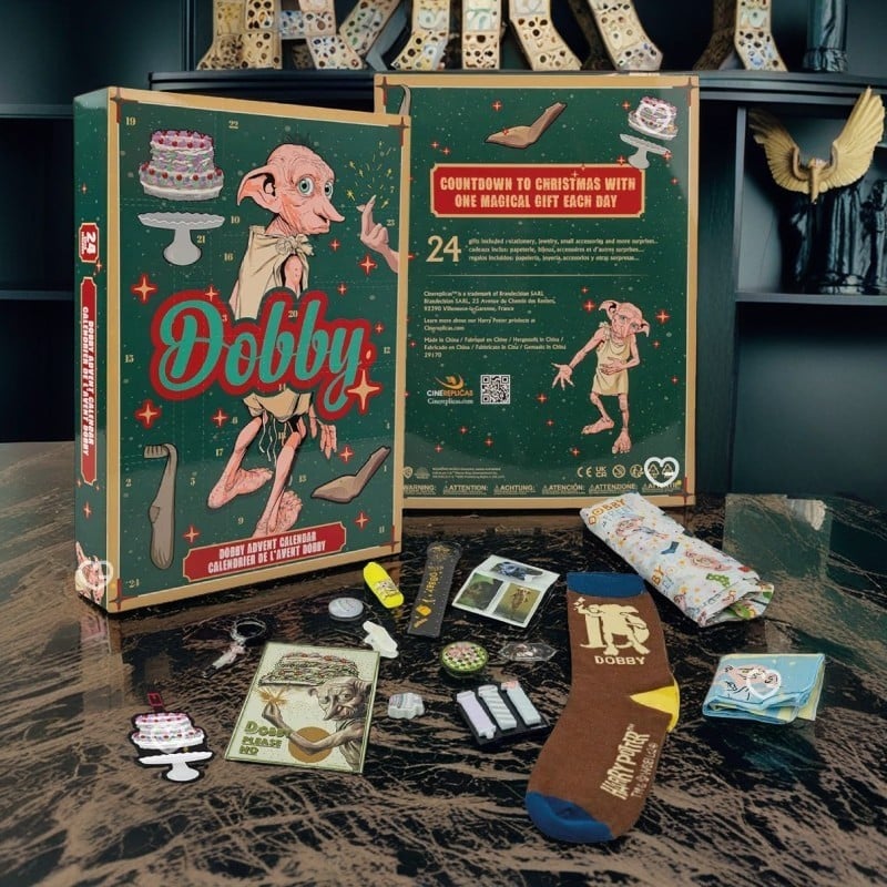 Calendrier de l'avent dobby 2024 licence cinereplicas composé de 24 surprises thème harry potter