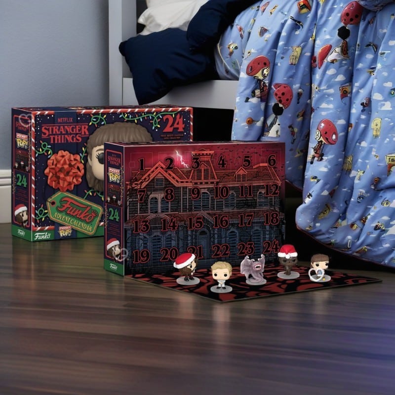 Calendrier de l'Avent funko stranger things 2024 avec 24 figurines de 5cm issus de la serie netflix : Henry, Vecna, Demobat..