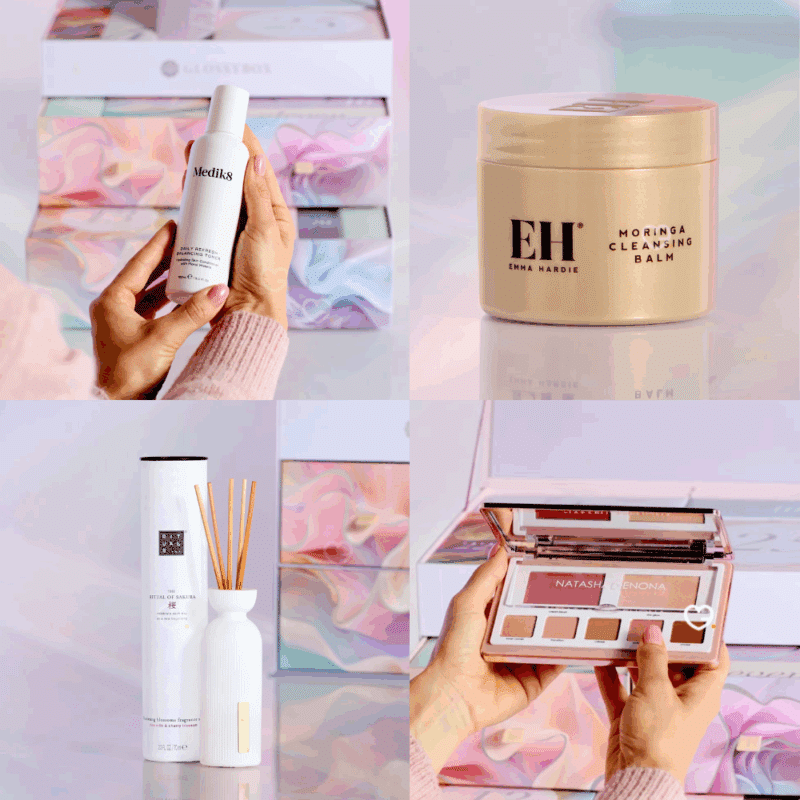 coffret beauté couleur marbre Calendrier de l'avent glossybox 2025 avec 27 produits beauté visage corps cheveux multimarque pour femme