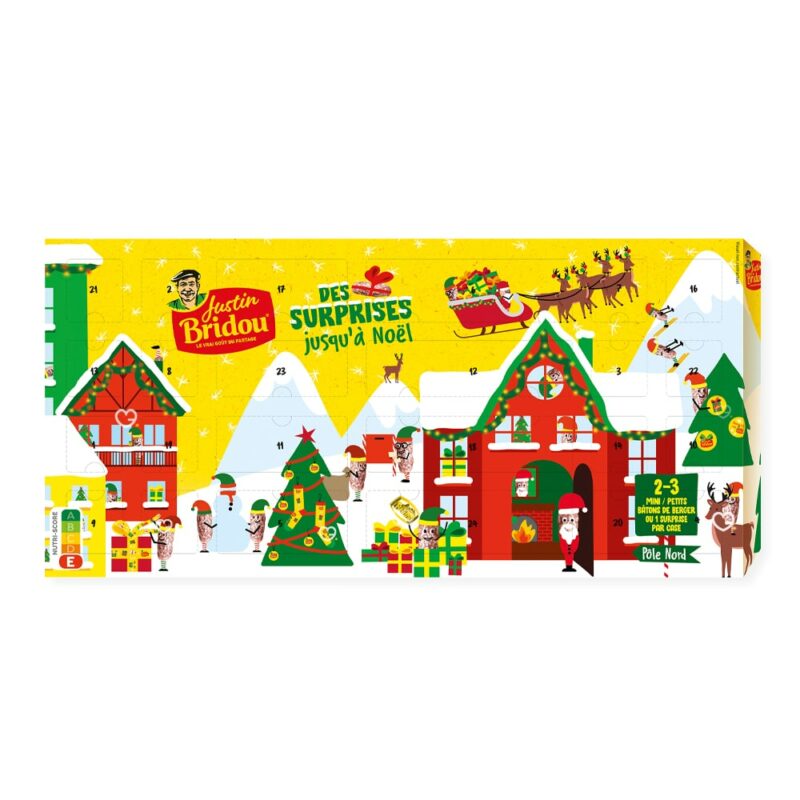 coffret gourmand saucisson calendrier de l'avent justin bridou 2024 avec saucissons et goodies