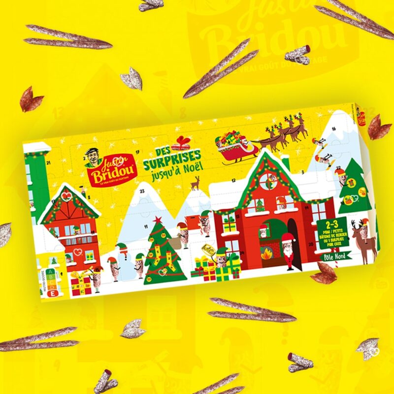 coffret gourmand saucisson calendrier de l'avent justin bridou 2024 avec saucissons et goodies