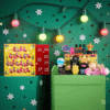 Calendrier de l’Avent Lush 2025 edition à remplir, coffret beauté festif aux couleurs vives contenant 25 soins véganes exclusifs pour détente et bien-être design by Shruti Gadhvi