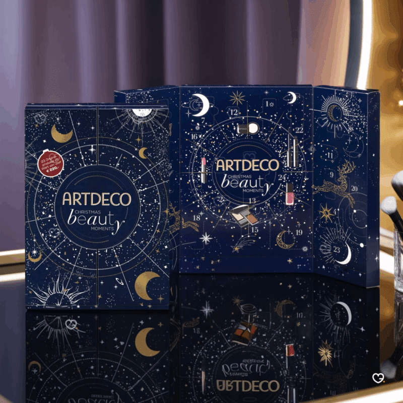 Calendrier de l’Avent Artdeco 2025 en édition limitée avec 24 surprises maquillage, coffret festif idéal pour femme passionnée de beauté et makeup.