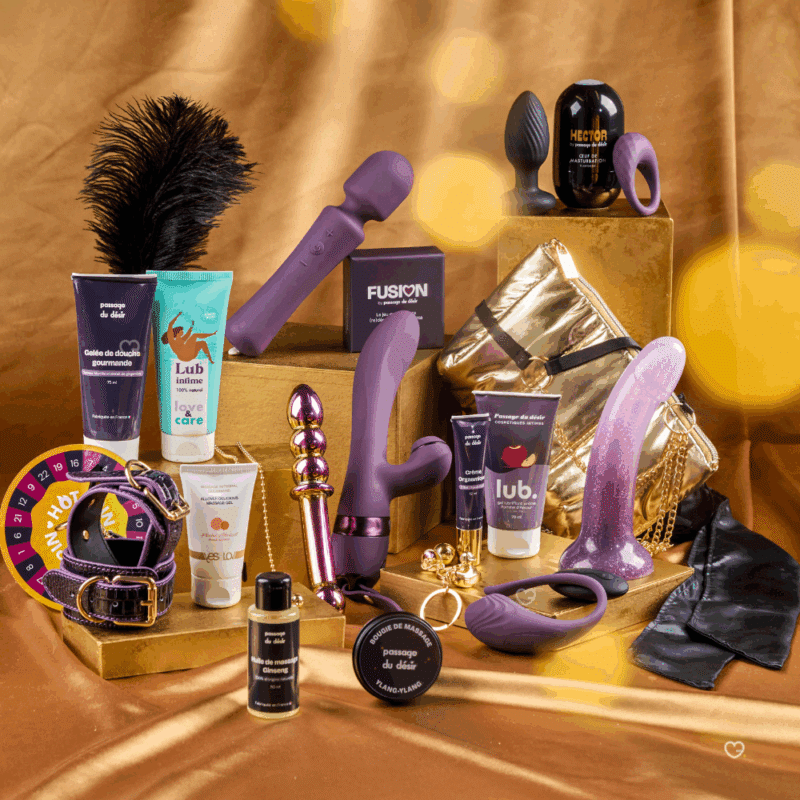 contenu coffret coquin calendrier de l'avent passage du desir 2025 contenant 24 produits et accessoire erotique pour adulte, couple homme et femme