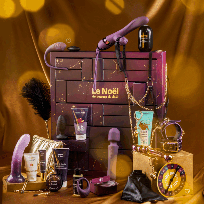 coffret coquin calendrier de l'avent passage du desir 2025 contenant 24 produits et accessoire erotique pour adulte, couple homme et femme