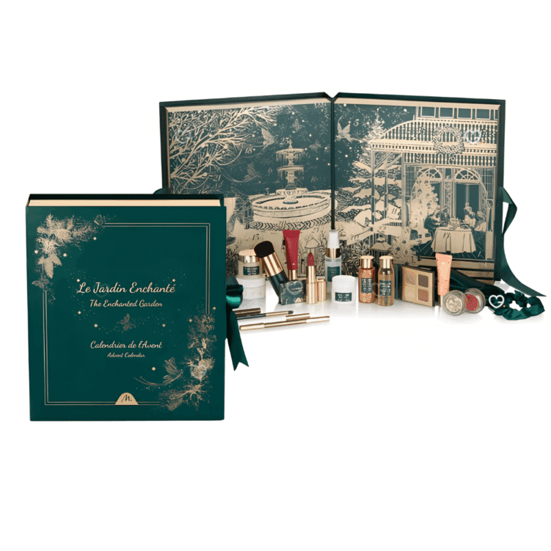 Calendrier de l’Avent Marionnaud 2025 renfermant 24 produits beauté maquillage, soins, bain et accessoires pour femme.