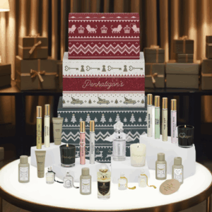 Calendrier de l’Avent Penhaligon’s 2025 en édition limitée, 24 miniatures de parfums, soins corps et bougies, cadeau luxe pour amateurs de parfumerie.