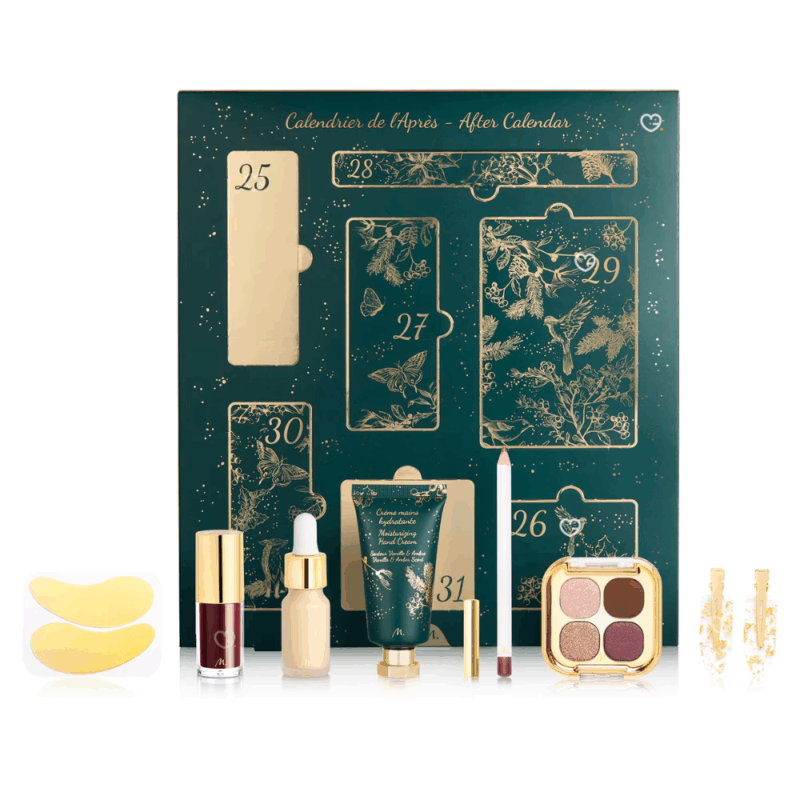 coffret beauté calendrier de l'après marionnaud 2025 contenant 7 produits de beauté maquillage, soins et accessoires