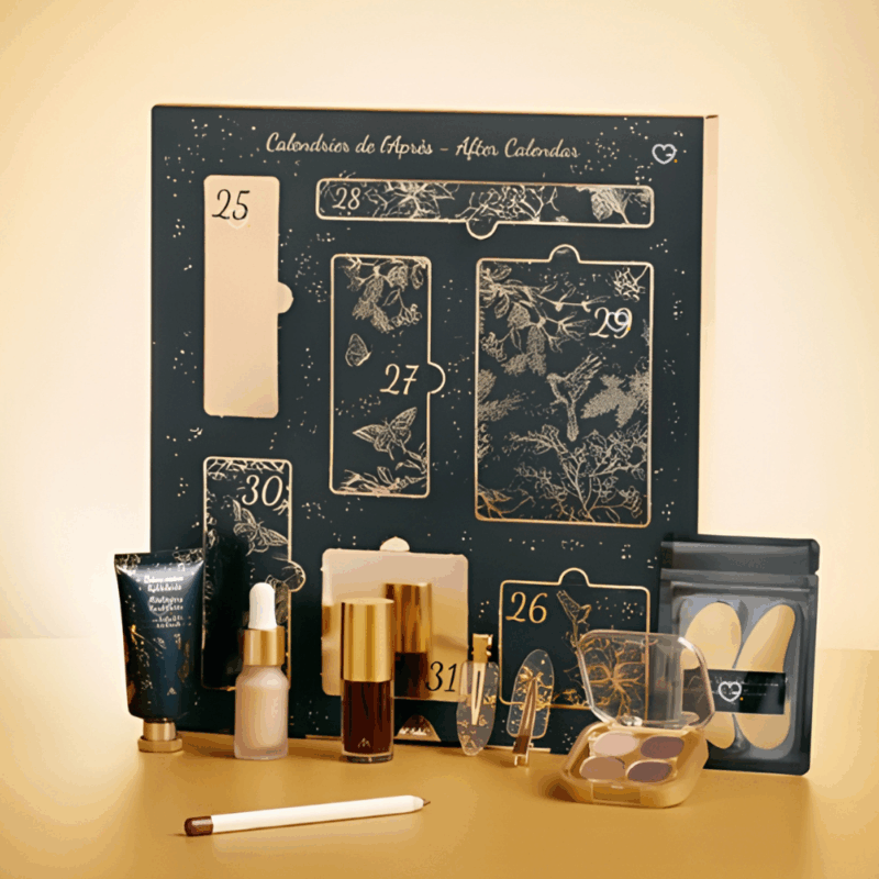 coffret beauté calendrier de l'après marionnaud 2025 contenant 7 produits de beauté maquillage, soins et accessoires