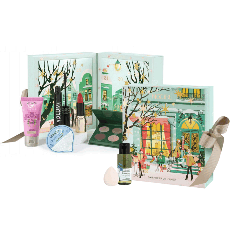 Calendrier de l apres nocibe 2025 contenant 7 produits de soin, beauté et maquillage