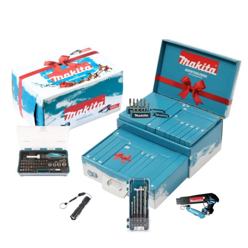 calendrier de l'avent makita 2024 contenu des outils, des accessoires et goodies cadeau homme