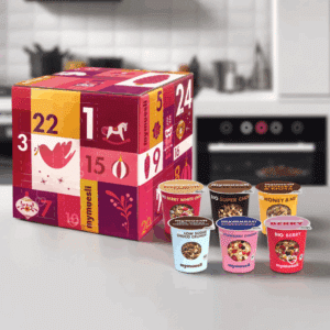 Calendrier de l’Avent mymuesli 2025 avec avec 24 mueslis bio variés dont 12 exclusifs, bons d’achat inclus, idéal pour adulte homme ou femme amateur de bio.