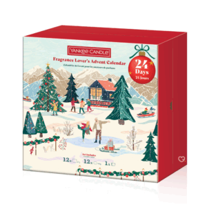 Calendrier de l’Avent Yankee Candle Livre 2025 renfermant 12 bougies chauffe-plat, 12 votives aux senteurs festives et un photophore élégant, idéal pour adultes amateurs de décoration et d’ambiance cocooning.