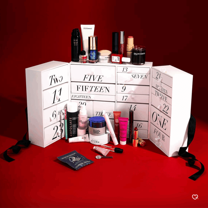 Calendrier de l’Avent Niche Beauty 2025 avec 24 soins, maquillage, parfums et lifestyle premium dont 16 full-size, chic cadeau beauté femme.