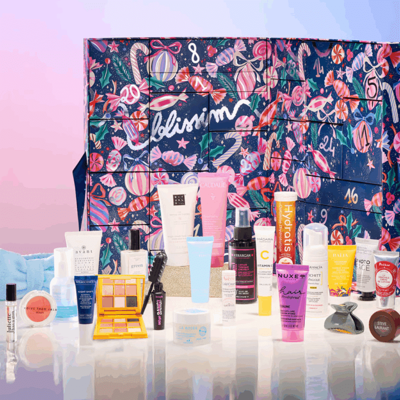 Calendrier de l'avent Blissim 2025 contenant 450 euros de produit beauté visage, corps maquillage et accessoires pour femme et adolescente