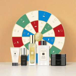 Calendrier de l'Avent Jo Malone 2025 coffret luxe contenant des parfums, bougies et soins