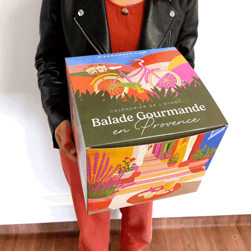 Calendrier de l’Avent Gourmand Balade gourmande en Provence 2025 avec 24 spécialités sucrées et salées artisanales, idéal cadeau raffiné pour homme, femme et couple amateurs de gourmandises.