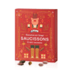 Calendrier de l’Avent Saucisson 2025 avec 32 mini saucisson de 10 saveurs artisanales variées, idée cadeau festive pour adulte et couple gourmand.