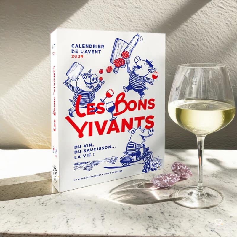 calendrier de l'avent saucisson vin Les Bons vivants avec mini saucissons et vinottes