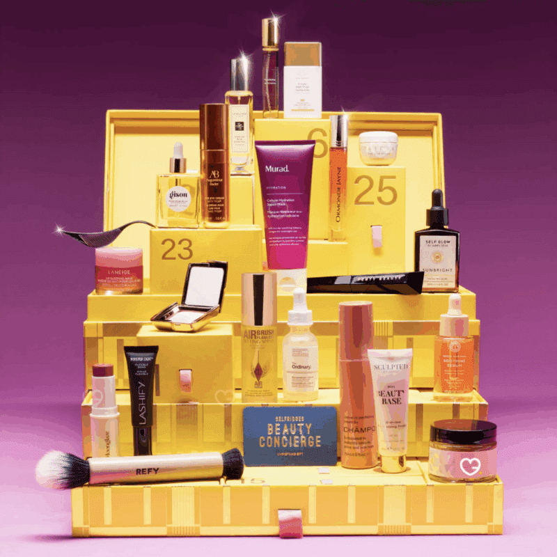Calendrier de l’Avent Selfridges 2025 luxe beauté avec 37 must-have dont 24 full-size, marques cultes et émergentes, idéal pour femmes urbaines passionnées de cosmétiques premium.