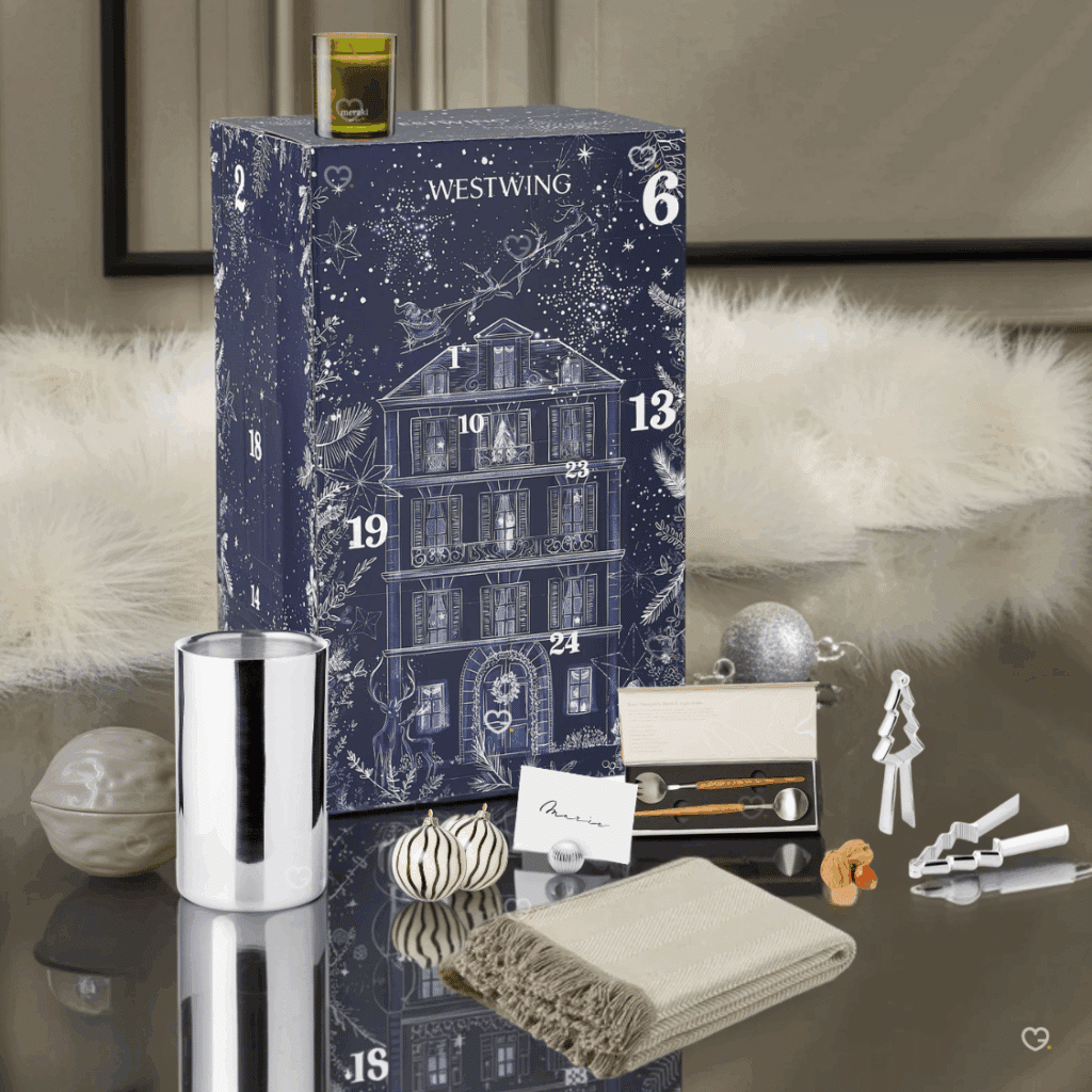 coffret art de vivre calendrier de l'avent Westwing 2025 avec décoration; ustensiles, décoration, bougie..