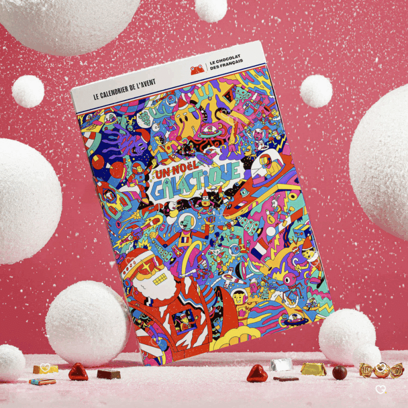 Calendrier de l’Avent Le Chocolat des Français 2025 avec 24 chocolats artisanaux pralinés, truffes et recettes originales pour gourmand