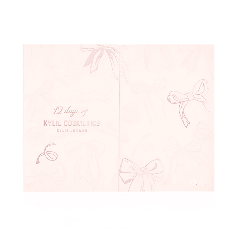 coffret maquillage rose calendrier de l'avent kylie cosmetics 2025 contenant 12 produits et accessoires makeup