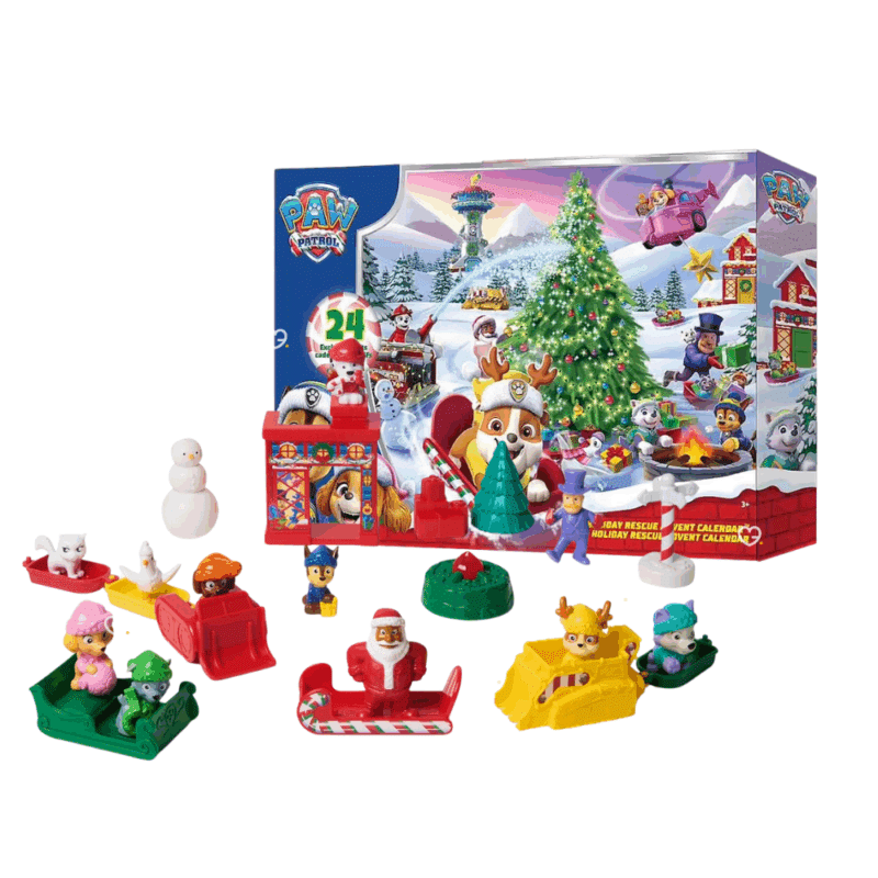 Calendrier de l'avent Pat Patrouille 2025 (Paw Patrol) avec chien préféré et accessoires pour enfant fille garcon dès 3 ans