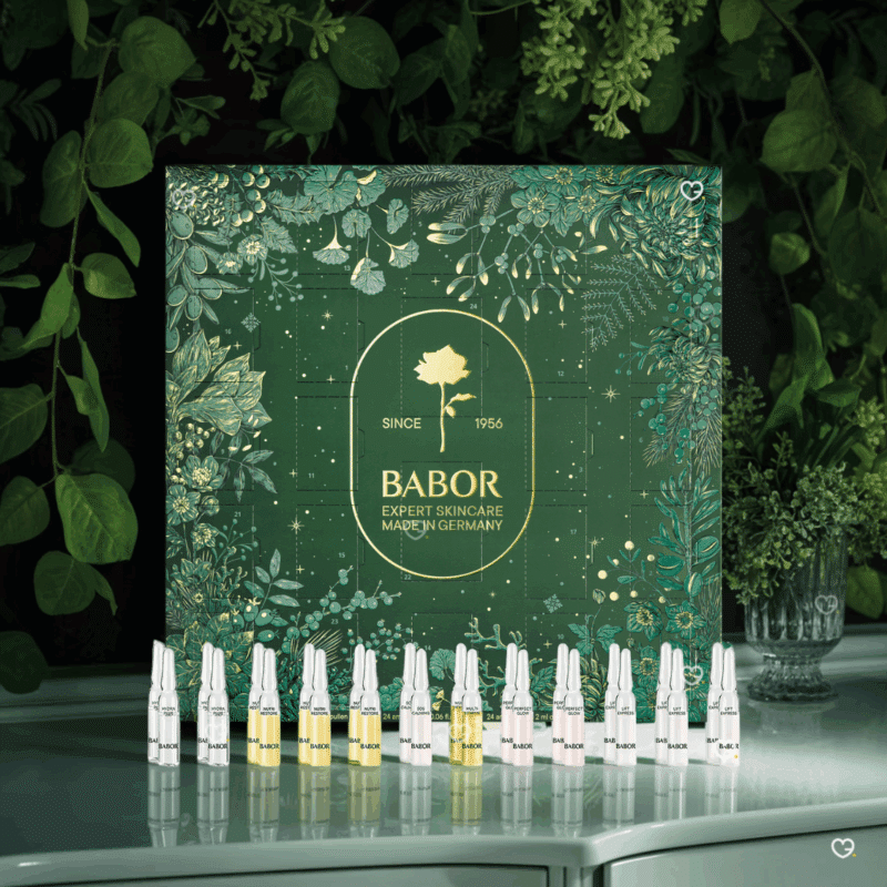 Calendrier de l'avent babor 2025 comprenant 24 ampoules beauté pour une routine soins visage complète et de qualité