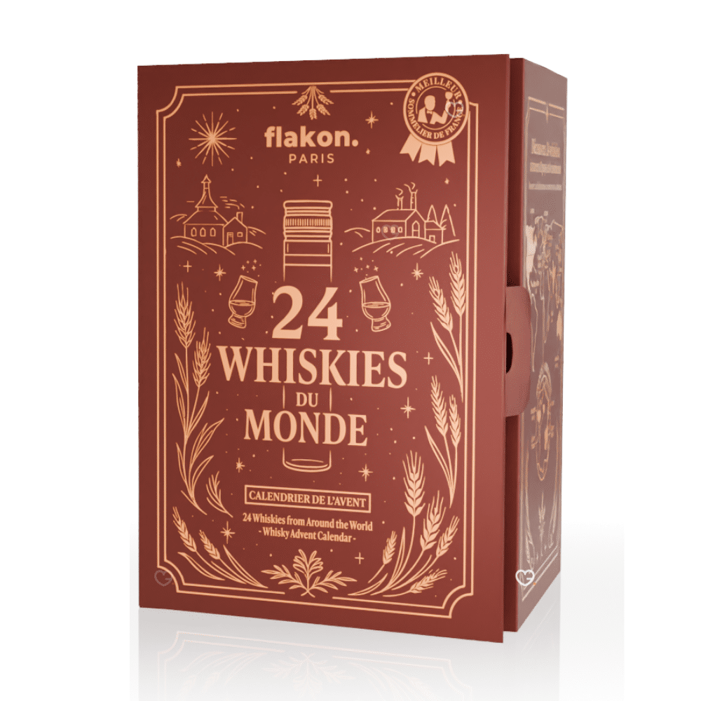 Calendrier de l’Avent whisky Flakon 2025 avec 24 whiskies d’exception, verres, carnet et kit de dégustation pour amateurs exigeants en spiritueux