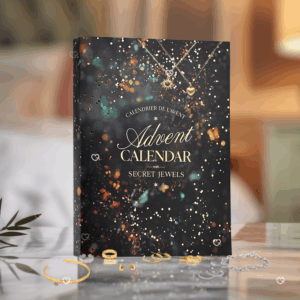 Calendrier de l’Avent Mes Bijoux 2025 contenant 24 bijoux élégants : bracelets, bagues, boucles d’oreilles et colliers pour femme