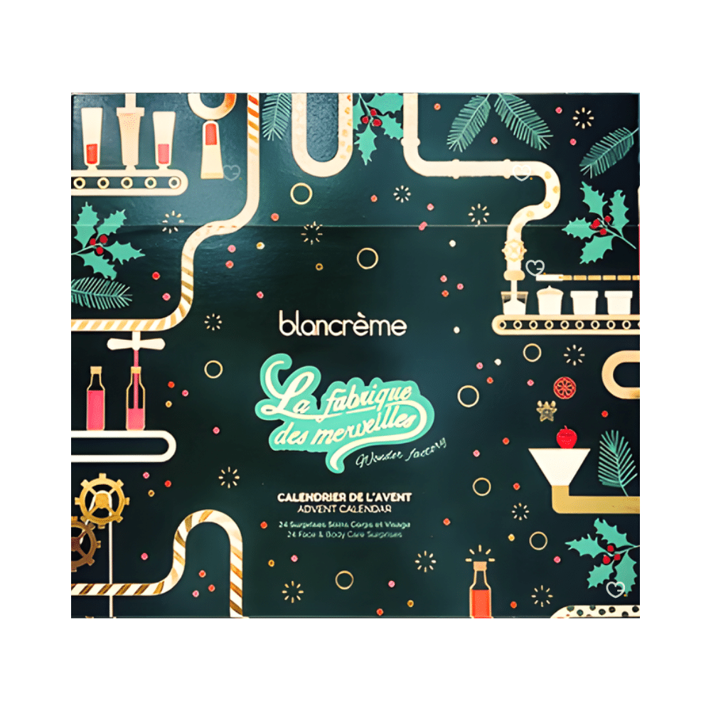 Calendrier de l’Avent Blancrème 2025 renfermant 24 soins visage et corps aux textures gourmandes et senteurs fruitées, idéal cadeau beauté pour femme.