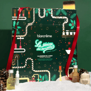 Calendrier de l’Avent Blancrème 2025 renfermant 24 soins visage et corps aux textures gourmandes et senteurs fruitées, idéal cadeau beauté pour femme.