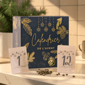 Calendrier de l’Avent Café Artisanal 2025 Arlo's Coffee avec 24 sachets de cafés 100 % Arabica torréfiés en France, idéal pour amateur de cafés.