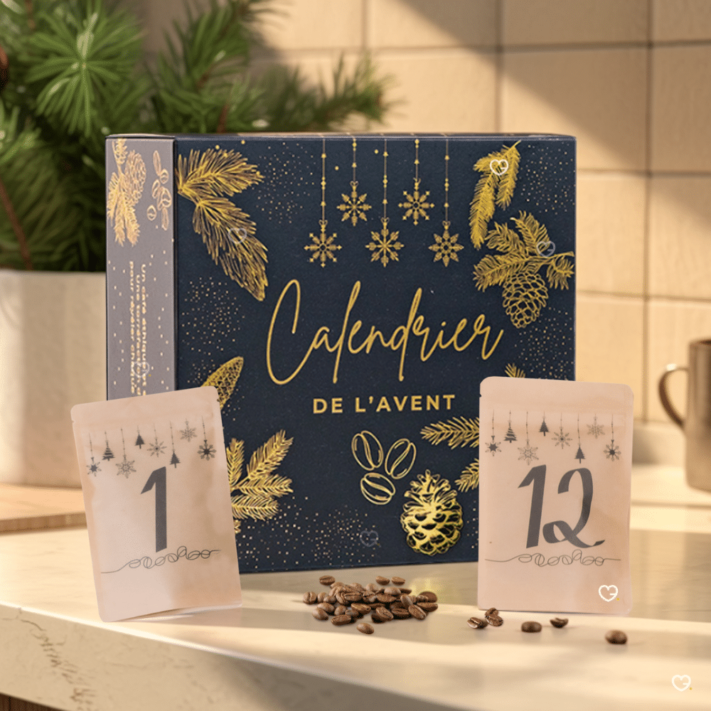 Calendrier de l’Avent Café Artisanal 2025 Arlo's Coffee avec 24 sachets de cafés 100 % Arabica torréfiés en France, idéal pour amateur de cafés.
