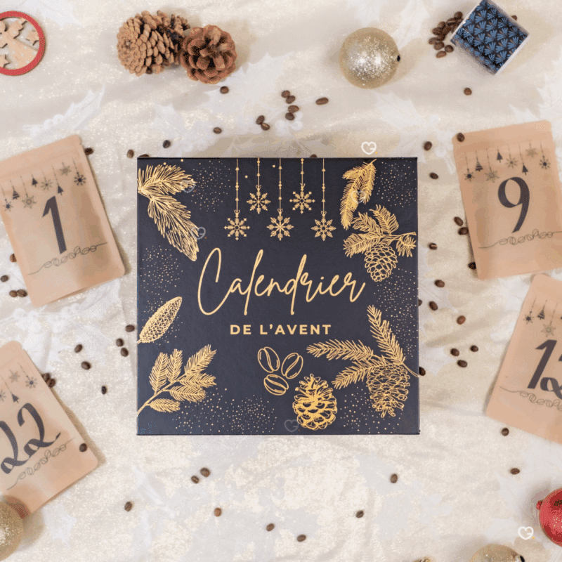 Calendrier de l’Avent Café Artisanal 2025 Arlo's Coffee avec 24 sachets de cafés 100 % Arabica torréfiés en France, idéal pour amateur de cafés.