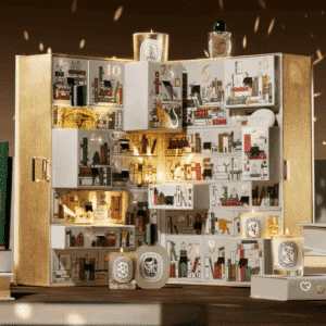 Calendrier de l’Avent Diptyque 2025 en édition luxe avec 25 bougies parfumées, parfums, soins corps et accessoires bien-être pour consommateurs premium.
