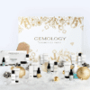 Calendrier de l’Avent Gemology 2025 contenant 24 soins beauté visage et corps en coffret luxe, idéal pour femme raffinée.