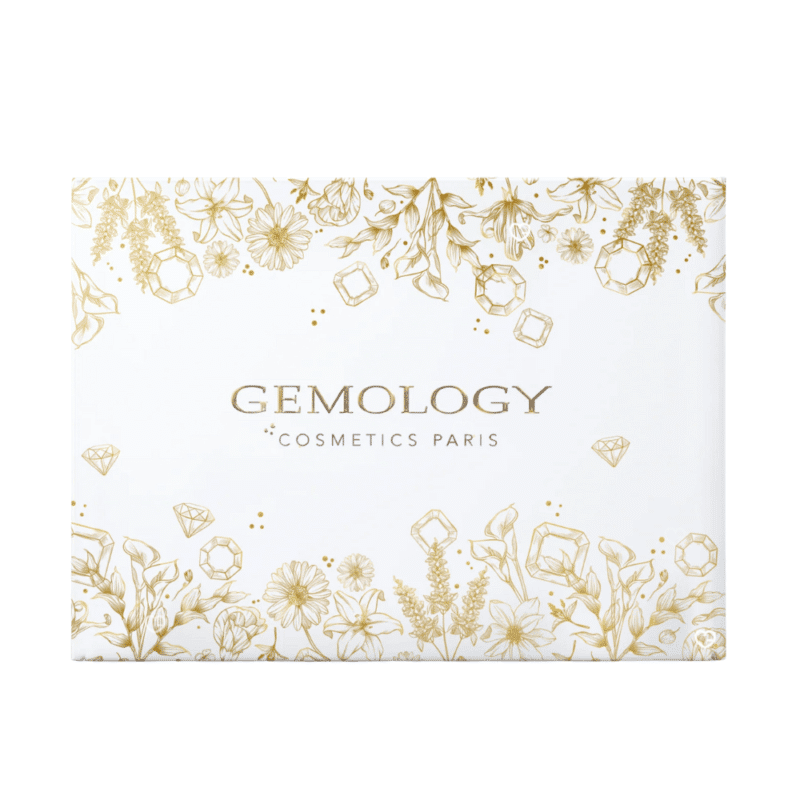 Calendrier de l’Avent Gemology 2025 contenant 24 soins beauté visage et corps en coffret luxe, idéal pour femme raffinée.
