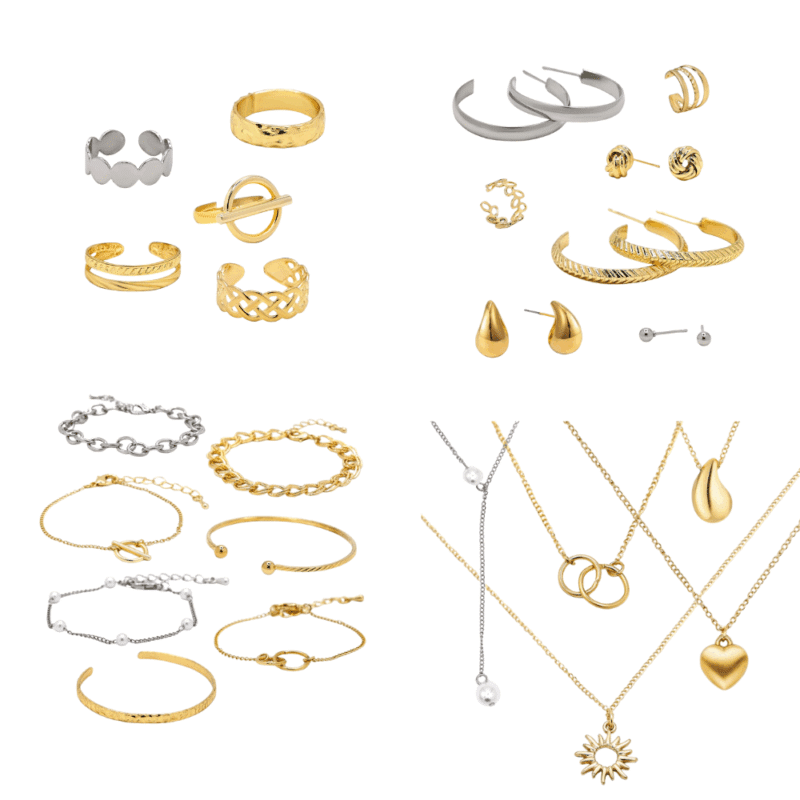 Calendrier de l’Avent Mes Bijoux 2025 contenant 24 bijoux élégants : bracelets, bagues, boucles d’oreilles et colliers pour femme