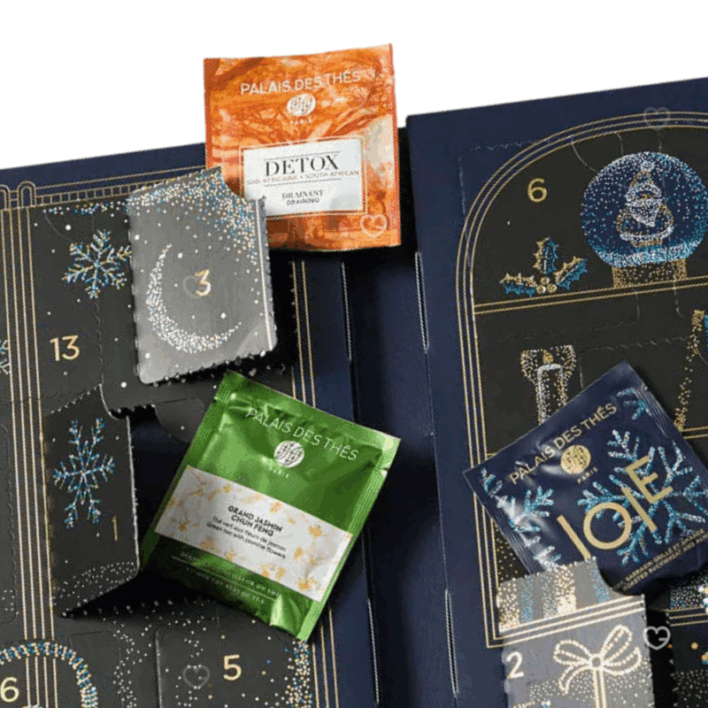 Calendrier de l’Avent Palais des thés 2025 avec 24 thés et infusions en mousselines cousues main, cadeau raffiné pour amateurs de thé femme et homme