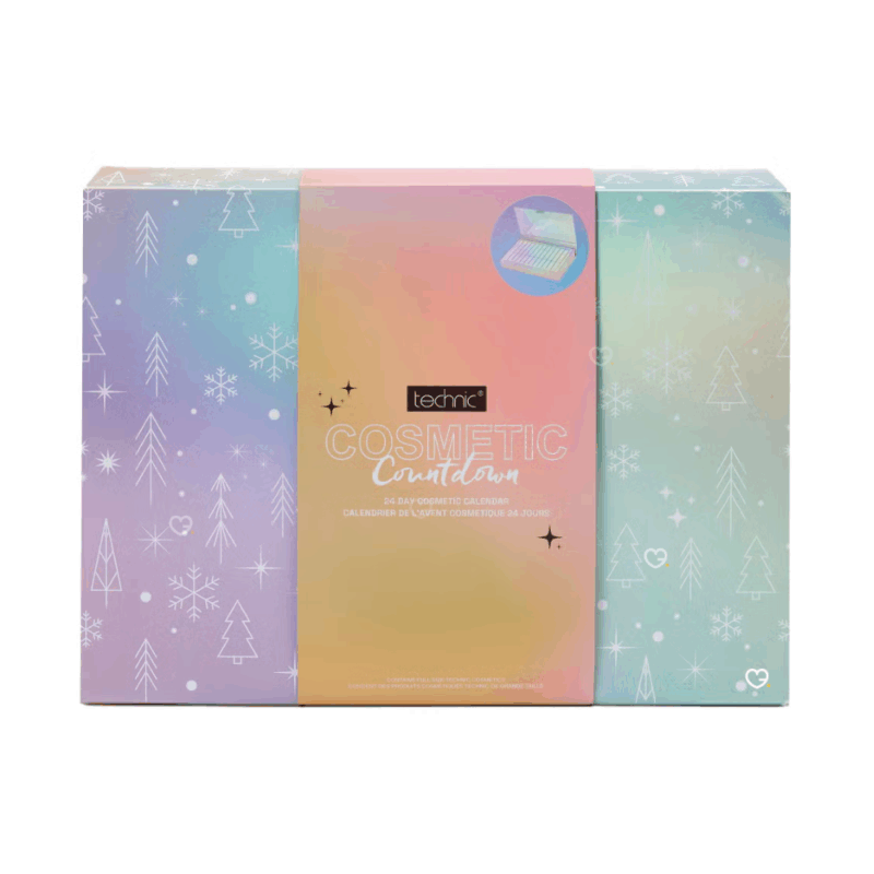 Calendrier de l'avent Technic 2025 contenant 24 produits de beauté dédiés au maquillage pour femme et adolescente