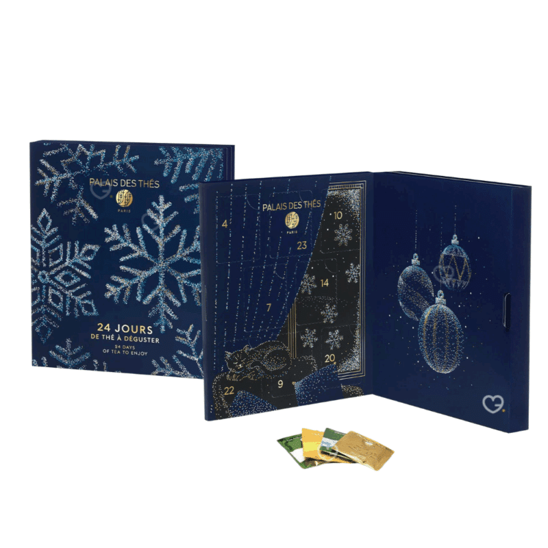 Calendrier de l’Avent Palais des thés 2025 avec 24 thés et infusions en mousselines cousues main, cadeau raffiné pour amateurs de thé femme et homme