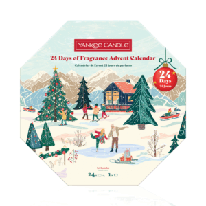 Calendrier de l’Avent Yankee Candle Couronne 2025 en forme de couronne de Noël, 24 bougies parfumées et photophore en verre pour adulte, couple, femme et homme amateurs de déco cocooning.
