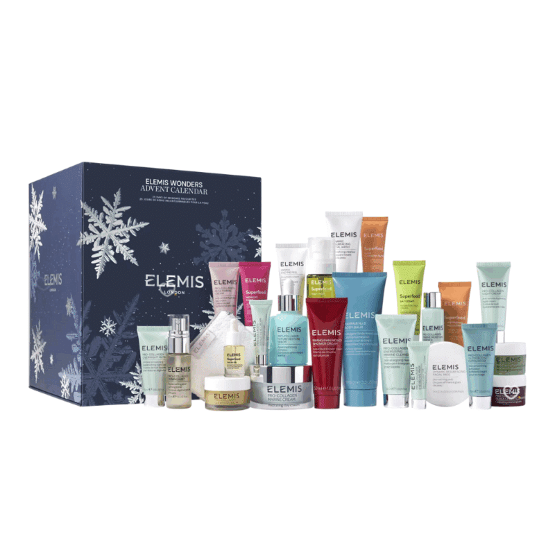 Calendrier de l’Avent Elemis 2025, 25 soins visage et corps pour femmes en quête de rituel beauté qualité.