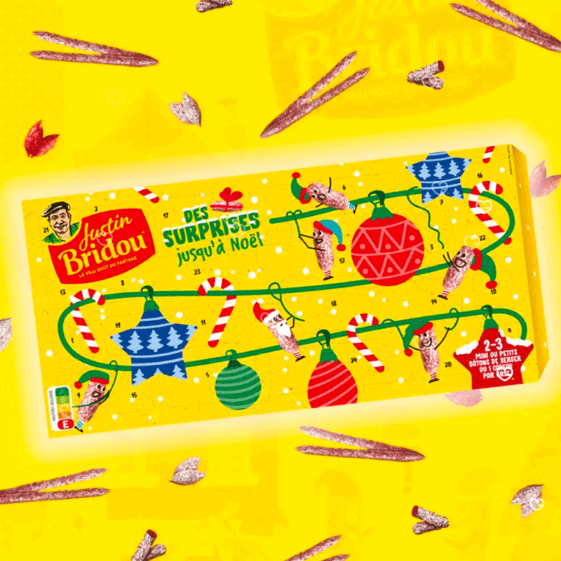 coffret gourmand saucisson calendrier de l'avent justin bridou 2025 avec saucissons et goodies